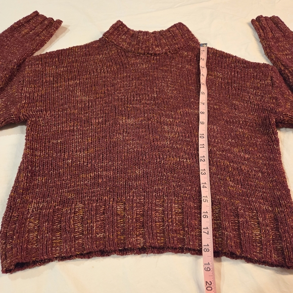 Women's SO Marled Burgundy Mock Turtleneck Sweater - Picture 3 of 6